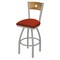 Holland Bar Stool Co 30" Swivel Counter Stool, Nickel Finish, Med Back, Graph Poppy Seat 83030ANMedMplB021 - alternate 1